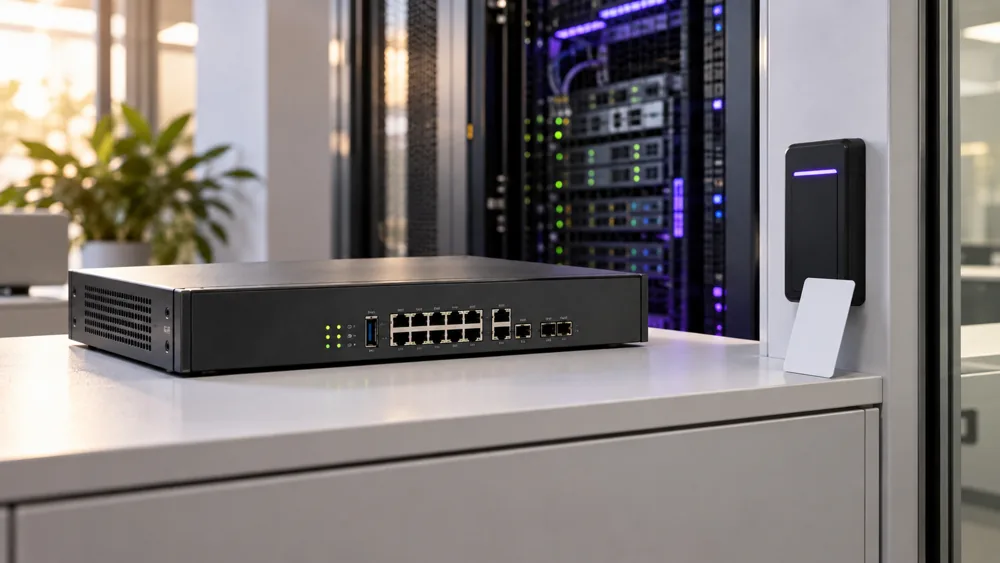 Illustrative firewall appliance and access control reader